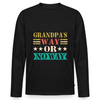 Best Grandpa Ever Grandpa Gramps - Men's Premium Organic Long Sleeve Shirt - black - Front - Nico (187cm)