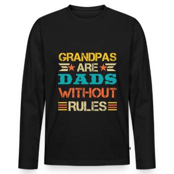 Meilleur grand-père de tous les temps, grand-père, Gramps, - T-shirt manches longues Premium bio Homme - noir - Devant - Nico (187cm)