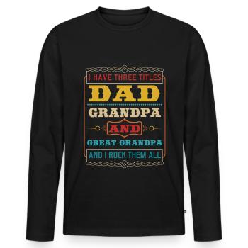 Bester Opa Aller Zeiten Großvater Gramps - Männer Premium Bio Langarmshirt - Schwarz - Vorne - Nico (187cm)