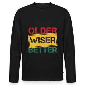 Best Grandpa Ever Grandpa Gramps - Men's Premium Organic Long Sleeve Shirt - black - Front - Nico (187cm)