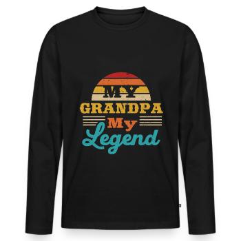 Best Grandpa Ever Grandpa Gramps - Men's Premium Organic Long Sleeve Shirt - black - Front - Nico (187cm)