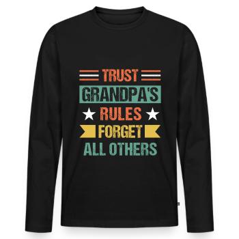 Best Grandpa Ever Grandpa Gramps - Men's Premium Organic Long Sleeve Shirt - black - Front - Nico (187cm)