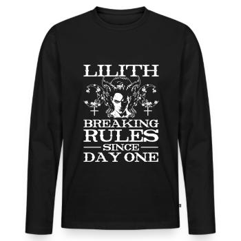 Lilith, Démon, Gothique, Mythologie, Folklore, - T-shirt manches longues Premium bio Homme - noir - Devant - Nico (187cm)