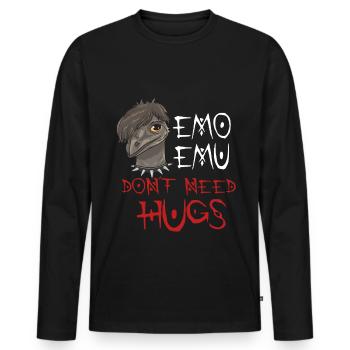 Emo Boy Emo Girl Emu Bird Emocore Punk Aesthetics - Men's Premium Organic Long Sleeve Shirt - black - Front - Nico (187cm)