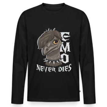 Emo Boy Emo Girl Emu Bird Emocore Punk Aesthetics - Men's Premium Organic Long Sleeve Shirt - black - Front - Nico (187cm)