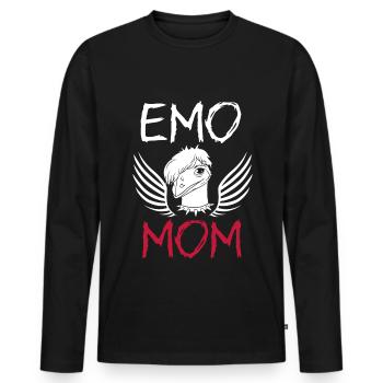 Emo Girl Emu Bird Emocore Punk Aesthetics Goth - Men's Premium Organic Long Sleeve Shirt - black - Front - Nico (187cm)