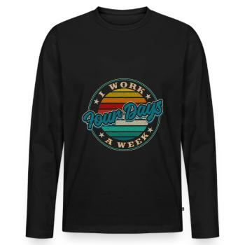 Job Profession Work Four-day week Office - Men's Premium Organic Long Sleeve Shirt - black - Front - Nico (187cm)