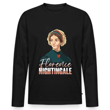 Krankenschwester Florence Nightingale Medizinische - Männer Premium Bio Langarmshirt - Schwarz - Vorne - Nico (187cm)