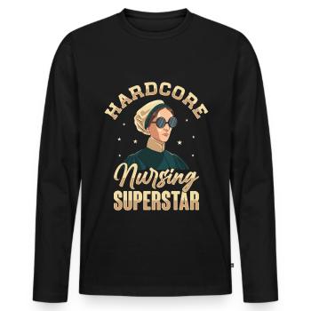Krankenschwester Florence Nightingale Medizinische - Männer Premium Bio Langarmshirt - Schwarz - Vorne - Nico (187cm)