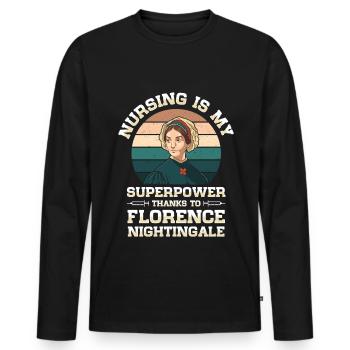 Krankenschwester Florence Nightingale Medizinische - Männer Premium Bio Langarmshirt - Schwarz - Vorne - Nico (187cm)