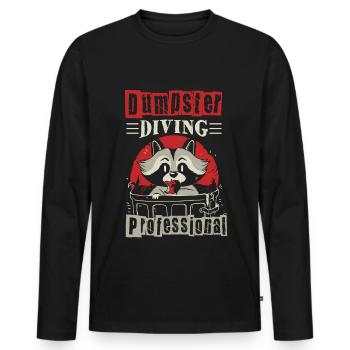 Waschbär Liebhaber Müll Sammeln Müllcontainer - Männer Premium Bio Langarmshirt - Schwarz - Vorne - Nico (187cm)