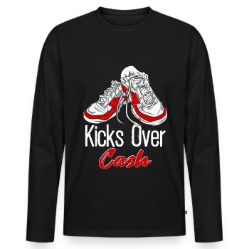 Shoe Collector Shoemaker Sneaker Addict - Men's Premium Organic Long Sleeve Shirt - black - Front - Nico (187cm)
