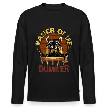 Waschbär Liebhaber Müll Sammeln Müllcontainer - Männer Premium Bio Langarmshirt - Schwarz - Vorne - Nico (187cm)