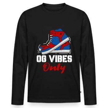 Shoe Collector Shoemaker Sneaker Addict - Men's Premium Organic Long Sleeve Shirt - black - Front - Nico (187cm)