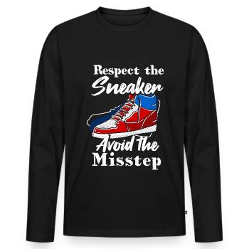 Shoe Collector Shoemaker Sneaker Addict - Men's Premium Organic Long Sleeve Shirt - black - Front - Nico (187cm)