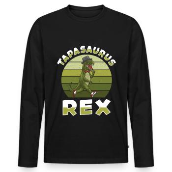 Tapasaurus Rex Dinosaurier T-rex Tyrannosaurus rex - Männer Premium Bio Langarmshirt - Schwarz - Vorne - Nico (187cm)