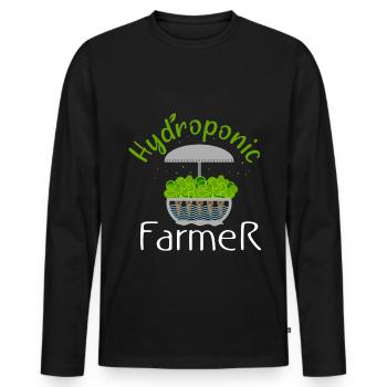 Hydrophonie Agriculteur Horticulture Agriculture - T-shirt manches longues Premium bio Homme - noir - Devant - Nico (187cm)