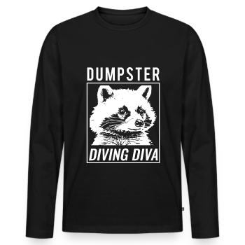 Waschbär Liebhaber Müll Sammeln Müllcontainer - Männer Premium Bio Langarmshirt - Schwarz - Vorne - Nico (187cm)