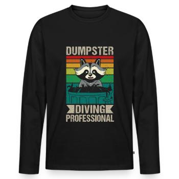 Waschbär Liebhaber Müll Sammeln Müllcontainer - Männer Premium Bio Langarmshirt - Schwarz - Vorne - Nico (187cm)
