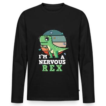 Conception de l’anxiété Je suis un Rex nerveux - T-shirt manches longues Premium bio Homme - noir - Devant - Nico (187cm)