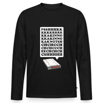 90er Nostalgie Retro 90er Einwahl Internet Vintage - Männer Premium Bio Langarmshirt - Schwarz - Vorne - Nico (187cm)