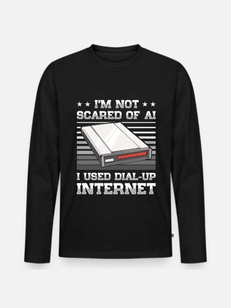 90-talets nostalgi retro 90-talets uppringning - Ekologisk långärmad premium-T-shirt herr - svart