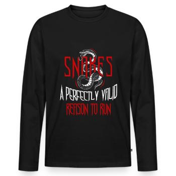 Ophidiophobia Fear of snakes Snake Boa - Men's Premium Organic Long Sleeve Shirt - black - Front - Nico (187cm)