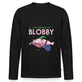 Rpg-design Für Einen Blobfish-liebhaber - Männer Premium Bio Langarmshirt - Schwarz - Vorne - Nico (187cm)
