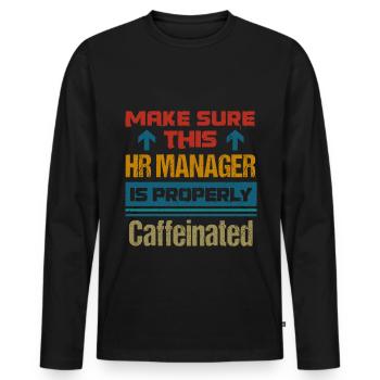 Human Resources Hr Manager Job Beruf - Männer Premium Bio Langarmshirt - Schwarz - Vorne - Nico (187cm)