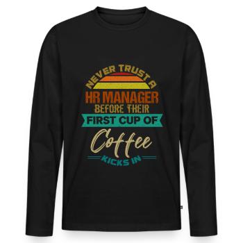 Human Resources Hr Manager Job Beruf - Männer Premium Bio Langarmshirt - Schwarz - Vorne - Nico (187cm)