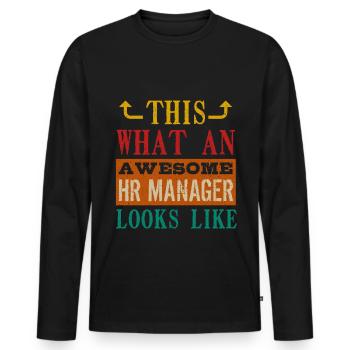Human Resources Hr Manager Job Beruf - Männer Premium Bio Langarmshirt - Schwarz - Vorne - Nico (187cm)