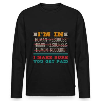 Beruf: Hr-manager Im Personalwesen - Männer Premium Bio Langarmshirt - Schwarz - Vorne - Nico (187cm)