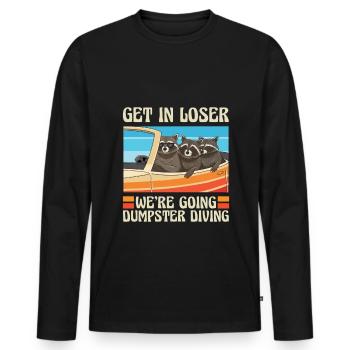Raccoon Lover Trash Picking Dumpster Diving Trash - Männer Premium Bio Langarmshirt - Schwarz - Vorne - Nico (187cm)