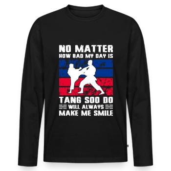 Tang so Do Gift - Men's Premium Organic Long Sleeve Shirt - black - Front - Nico (187cm)