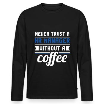 Human Resources Hr Manager Job Beruf - Männer Premium Bio Langarmshirt - Schwarz - Vorne - Nico (187cm)