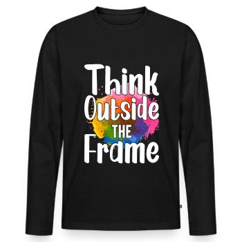 Peintre Toile Liquide Peinture Art Peinture - T-shirt manches longues Premium bio Homme - noir - Devant - Nico (187cm)