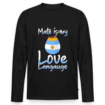 Argentina flag Argentine yerba mate tea - Men's Premium Organic Long Sleeve Shirt - black - Front - Nico (187cm)
