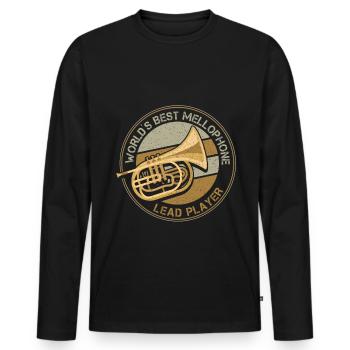 Mellophonist, Musical Instrument Orchestra, - Men's Premium Organic Long Sleeve Shirt - black - Front - Nico (187cm)