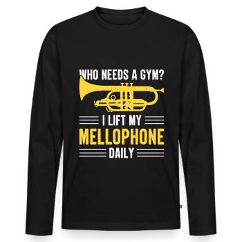 Mellophonist, Musical Instrument Orchestra, - Men's Premium Organic Long Sleeve Shirt - black - Front - Nico (187cm)