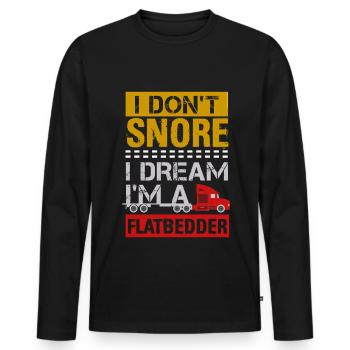 LKW Flachbettmaschine Frachtfahrzeug - Männer Premium Bio Langarmshirt - Schwarz - Vorne - Nico (187cm)