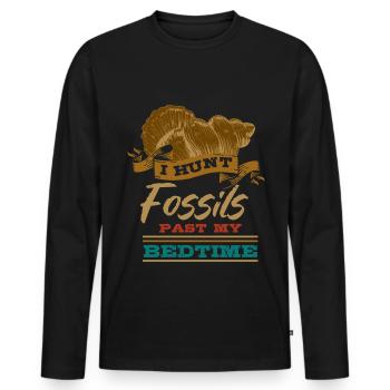 Fossils, paleontologist, fossil collector, - Men's Premium Organic Long Sleeve Shirt - black - Front - Nico (187cm)