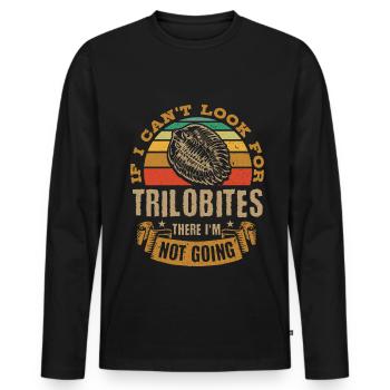 Fossils, paleontologist, fossil collector, - Men's Premium Organic Long Sleeve Shirt - black - Front - Nico (187cm)