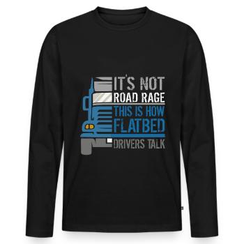 Camion à plateau Machine Cargo Vehicle - T-shirt manches longues Premium bio Homme - noir - Devant - Nico (187cm)