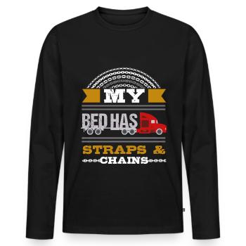 Camion à plateau Machine Cargo Vehicle - T-shirt manches longues Premium bio Homme - noir - Devant - Nico (187cm)