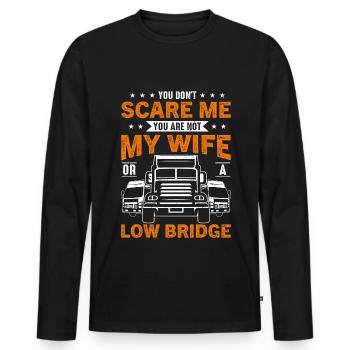 Chauffeur de camion pour camion à plateau - T-shirt manches longues Premium bio Homme - noir - Devant - Nico (187cm)
