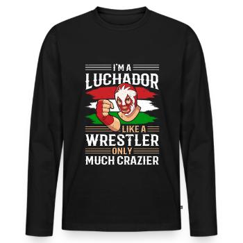 Mexican wrestling wrestler lucha libre mask - Men's Premium Organic Long Sleeve Shirt - black - Front - Nico (187cm)