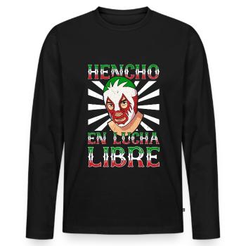 Mexican wrestling wrestler lucha libre mask - Men's Premium Organic Long Sleeve Shirt - black - Front - Nico (187cm)