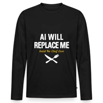 Cooking Culinary Restaurant Gourmet Kitchen Chef - Men's Premium Organic Long Sleeve Shirt - black - Front - Nico (187cm)