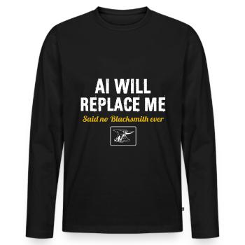 Blacksmiths, master blacksmiths, metalworkers - Men's Premium Organic Long Sleeve Shirt - black - Front - Nico (187cm)