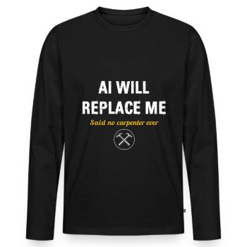 carpenter, woodworking, woodworker, profession - Men's Premium Organic Long Sleeve Shirt - black - Front - Nico (187cm)